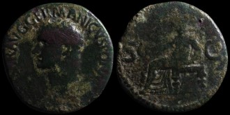 RIC 38, Sear 1803 - As de Caligula avec Vesta