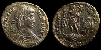 RIC VIII 128 Arles - Ae2 Centenionalis de Constans avec l'empereur sur une galère émis à Arles