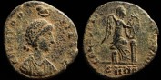 RIC X 102 Nicomédie - Centenionalis d'Aelia Eudoxia, épouse d'Arcadius et mère de Théodose II émis à Nicomédie