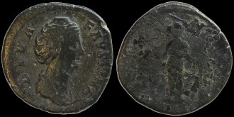 RIC 1102, Sear 4605 - Sesterce de Faustina avec Aeternitas