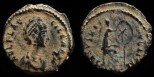 RIC IX 36 Nicomédie - AE4 Demi centenionalis d'Aelia Flaccilla, épouse de Théodose, mère d'Arcadius et d'Honorius émis à Nicomédie