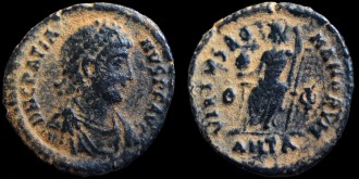 RIC IX 50a,b Antioche - AE3 Centenionalis de Gratien avec Concordia émis à Antioche