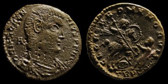 RIC VIII 271 Trèves - Maiorina de Magnence avec le cavalier émis à Trèves