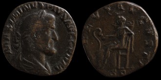 RIC 85, Sear 8338 - Sesterce Maximin le Thrace avec Salus