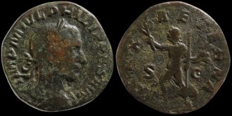 RIC 184a, Sear 9002 - Sesterce de Philippe I avec Paix