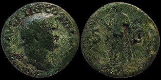 RIC 786, Sear 2478 var - As de Titus avec l'Espérance