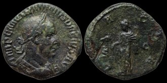 RIC 113a, Sear 9400 - Sesterce de Trajan Dèce avec Dacia
