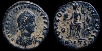RIC IX 45b,c et 46c,d Antioche - AE3 Centenionalis de Valentinien II avec Concordia émis à Antioche