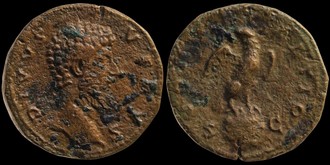 RIC 1509, Sear 5207 - Sesterce de Lucius Verus avec l'aigle