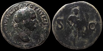 RIC 182 (Titus), Sear 2531 - Sesterce de Vespasien avec Mars