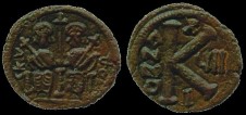 Foss 84 - Demi follis Arabo-byzantin bilingue émis à Scythopolis/Baisan