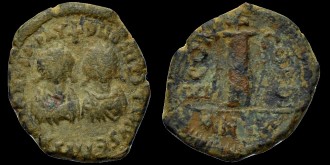 Sear 132 - Decanummium de Justin et Justinien émis à Antioche