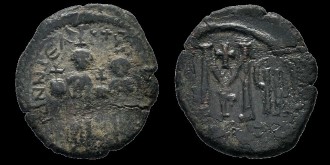 Sear 805var - Imitation pseudo-Seleucienne d'un follis d'Héraclius peut être émis à Constantine en Mesopotamie