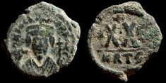 Sear 686 - Demi follis XX de Phocas émis à Carthage