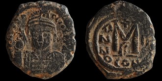 Sear 804 var - Follis d'Héraclius émis à Constantinople, officine A, Anno I