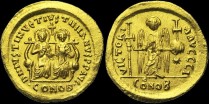 Sear 58 - Solidus de Justin et Justinien émis à Constantinople