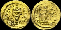 Sear 624 - Solidus léger de 23 Siliques, 602-603, Constantinople. Off. T. émis sous Phocas