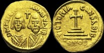 Sear 720 - Solidus, 608-609, Alexandrie. 12e indiction. émis sous Révolte d'Héraclius