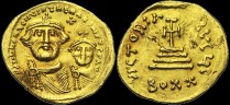 Sear 738 - Solidus léger de 20 Siliques, 616-625, Constantinople. Off. I. émis sous Héraclius