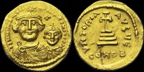 Sear 738 - Solidus, 616-625, Constantinople. Off. ?. émis sous Héraclius
