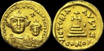 Sear 739 - Solidus, 616-625, Constantinople. Off. ?. émis sous Héraclius