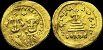 Sear 743 - Solidus, vers 625-629, Constantinople. Off. G. émis sous Héraclius