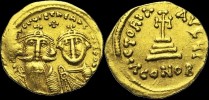 Sear 749 - Solidus, 629-632, Constantinople. Off. I. émis sous Héraclius
