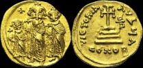 Sear 758 - Solidus, 632-635 (?), Constantinople. Off. A. émis sous Héraclius