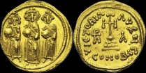 Sear 766 - Solidus, 637-638, Constantinople. Off. G. 11e indiction. émis sous Héraclius