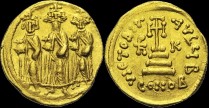 Sear 771 - Solidus, 639(?)-641, Constantinople. Off. B. émis sous Héraclius