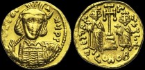 Sear 1155 - Solidus, 674-681, Constantinople. Off. G. émis sous Constantin IV