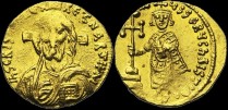 Sear 1248 - Solidus, 692-695, Constantinople. Off. T. émis sous Justinien II, 1er règne
