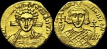 Sear 1413 - Solidus, 705, Constantinople. émis sous Justinien II, 2e règne