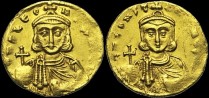 Sear 1504 - Solidus, 720-725, Constantinople. émis sous Léon III l'Isaurien