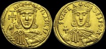 Sear 1604 - Solidus, 803-811, Constantinople. X en fin de légende. émis sous Nicéphore Ier