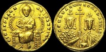 Sear 1750 - Solidus, Constantinople. émis sous Constantin VII et Romain II