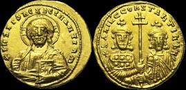 Sear 1795 - Histamenon, janvier 977, Constantinople. émis sous Basile II le Bulgarochtone avec Constantin VIII