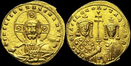 Sear 1796 - Histamenon, 977-989 (?), Constantinople. émis sous Basile II le Bulgarochtone avec Constantin VIII