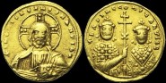 Sear 1806 - Tetarteron, vers 1005-1025, Constantinople. émis sous Basile II le Bulgarochtone avec Constantin VIII