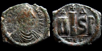 Sear 181 var, MIBE V169h - 16 nummis AISP de Justinien émis à Thessalonique