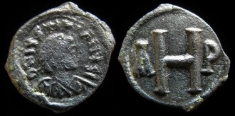 Sear 192A, MIBE 173a - 8 nummis de Justinien émis à Thessalonique