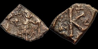 Sear 1369 - Demi follis de Tibère III émis à Constantinople