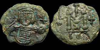 Sear 1396 - Follis de Tibère III émis à Syracuse