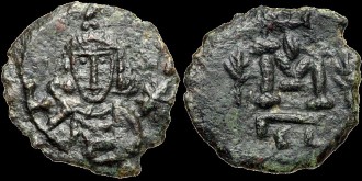 Sear 1474 - Follis d'Anasatase II émis à Syracuse