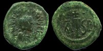 Sear 184, MIBE 168b - 16 nummis AISP de Justinien émis à Thessalonique