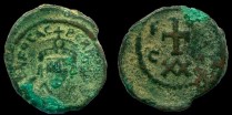 Sear 685 - Demi follis XX de Phocas émis à Carthage