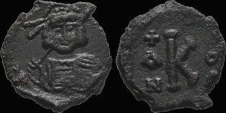 Sear 1214 - Demi follis de Constantin IV émis à Syracuse