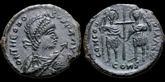 RIC 460, Sear 21184 - Majorina de Valentinien III et Théodose II pour Cherson